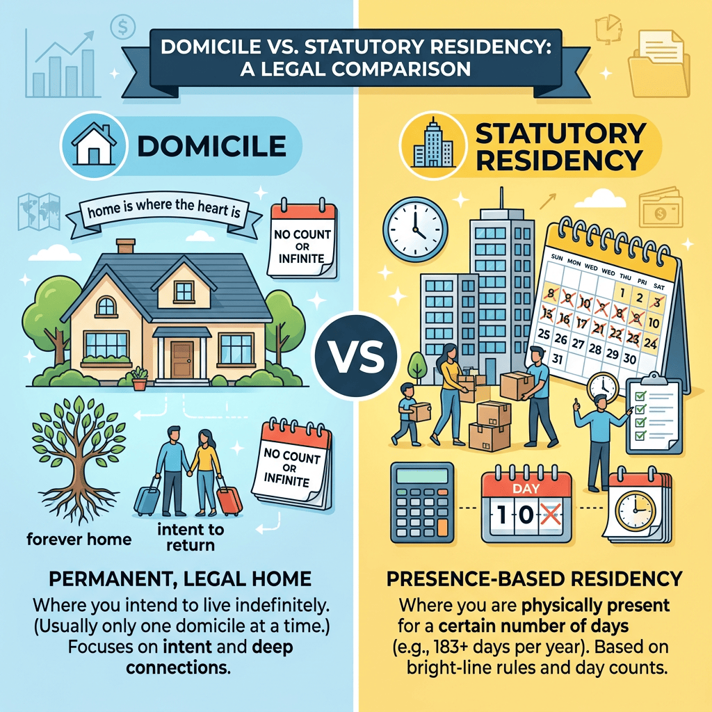 Domicile vs. Statutory Residency: The Two Tests That Decide Where You Owe&nbsp;Tax